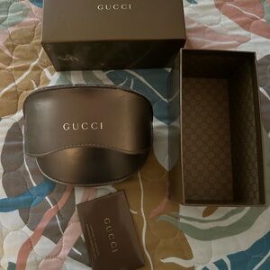 Gucci Brown Leather Sunglasses Case